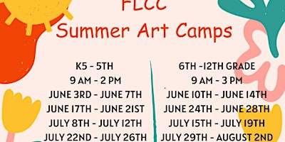 Art Camp July 29th - August 2nd 6th - 12th grade primary image