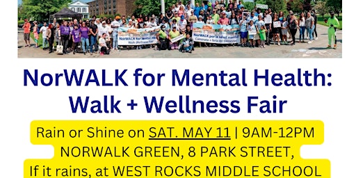 Imagem principal do evento NorWALK for Mental Health: Walk + Wellness Fair