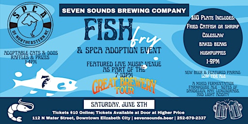 Imagem principal de Fish Fry, SPCA Adoption Event, and Live Music - Great Brewery Tour Stop