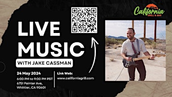 Image principale de Live Music Featuring "Jake Cassman"