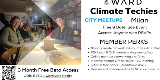 Climate Techies Milano (Milan) Sustainability Drinks Member Meetup primary image