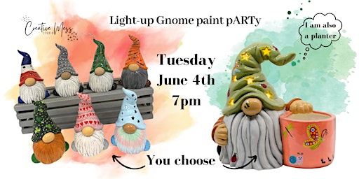 Light-Up Ceramic Gnome pARTy
