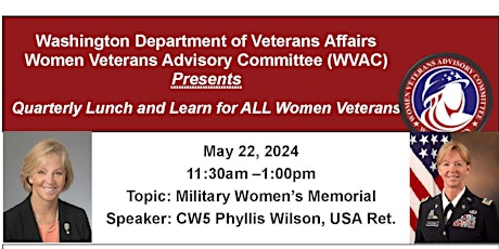 Lunch & Learn - Presented by your WA Women Veterans Advisory Committee