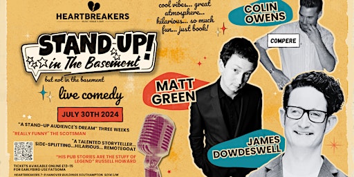 Image principale de Stand Up in the Basement Comedy - Matt Green | James Dowdeswell
