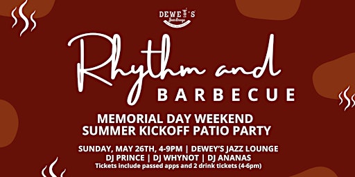 Rhythm & Barbeque: Memorial Day Weekend Patio Party primary image