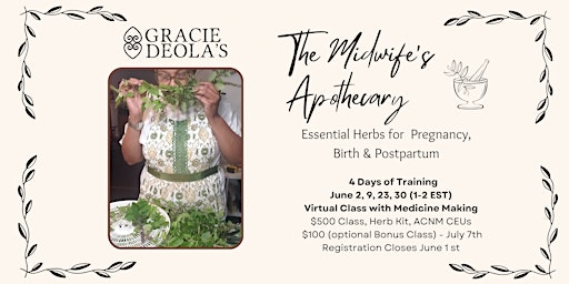 Imagem principal do evento The Midwife's Apothecary: Herbs for Pregnancy, Birth and Postpartum