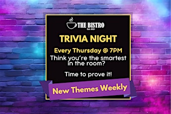 Image principale de Trivia Night @ The Bistro