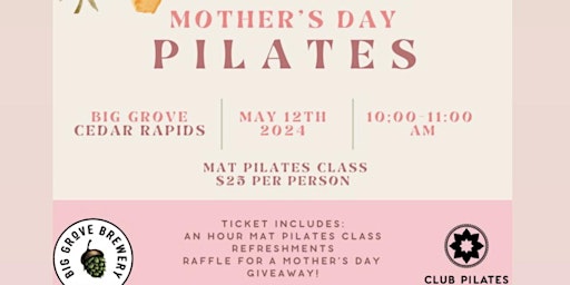Mothers Day Mat Pilates at Big Grove Cedar Rapids primary image