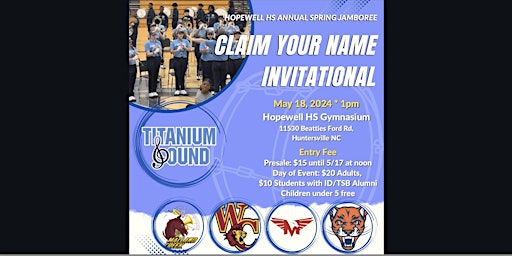 Primaire afbeelding van Hopewell High School Annual Spring Jamboree - Claim Your Name Invitational