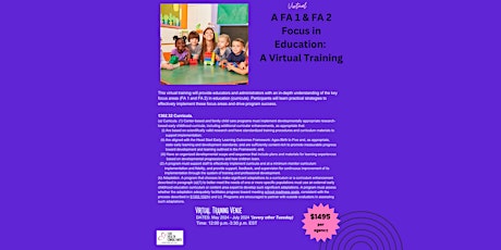 A FA 1 & FA 2 Focus in Education: A Virtual Training