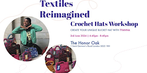 Imagem principal do evento Crochet  Bucket Hats Workshop with Tyanna
