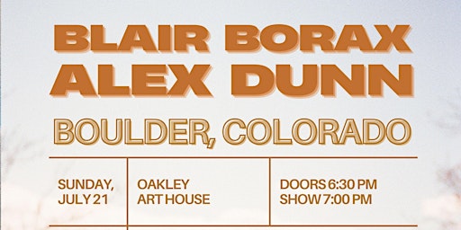 Imagem principal do evento Blair Borax & Alex Dunn | Live at Oakley Art House