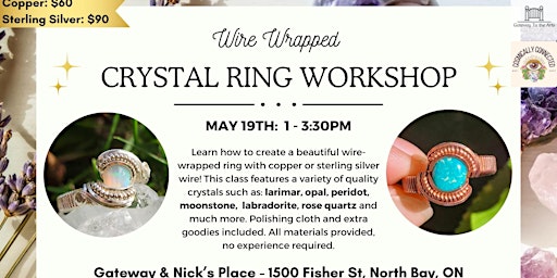 Imagem principal de Wire Wrapped Crystal Ring Workshop