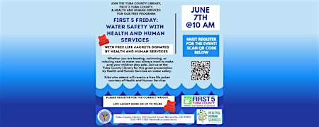 Imagem principal de Water Safety with Health and Human Services + Free Life Jackets (30-50 lbs)