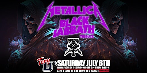 Imagem principal do evento Metallica & Black Sabbath Tribute Band Paranoid Justice at Tony D's