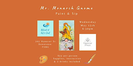 Imagem principal do evento Mr. Monarch Gnome Paint N Sip