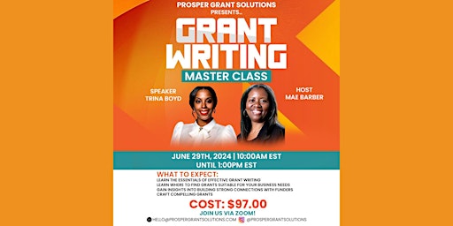 Imagem principal do evento Grant Writing Master Class