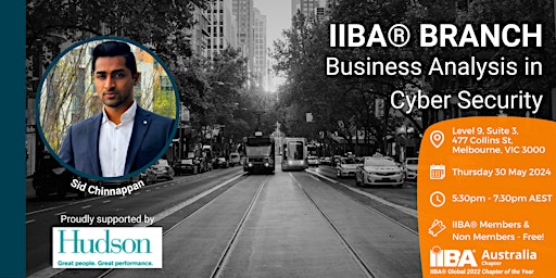 Hauptbild für IIBA® Melbourne – Business Analysis in Cyber Security