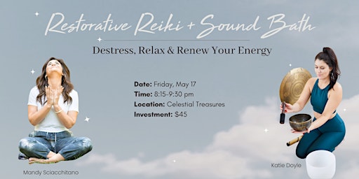 Imagem principal do evento Restorative Reiki + Sound Bath: Destress, Relax & Renew Your Energy