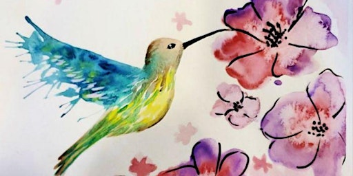 Imagen principal de Watercolor Workshop Hummingbird  Sunday Sept 22nd 9:30pm $35