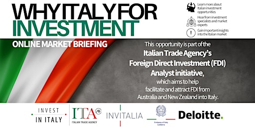 Image principale de WHY ITALY FOR INVESTMENT-ONLINE MARKET BRIEFING