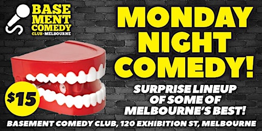 Imagem principal do evento Monday Night at Basement Comedy Club! Monday, May 13, 8.30pm