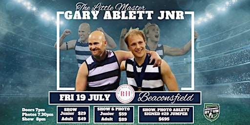 Primaire afbeelding van 'The Little Master' Gary Ablett Jnr LIVE at Pink Hill Hotel, Beaconsfield!