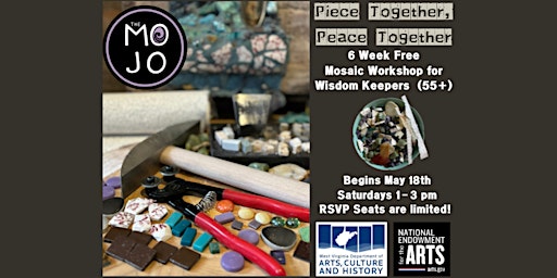 Immagine principale di Piece Together, Peace Together- Mosaic Methods Workshop for 55+ Makers 
