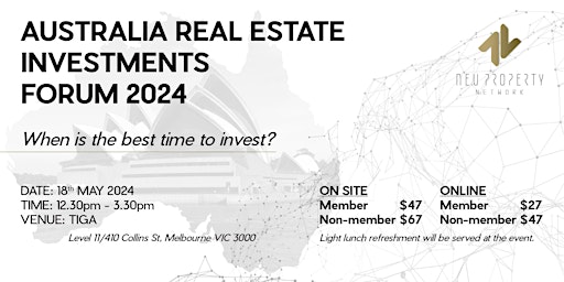 Immagine principale di AUSTRALIA REAL ESTATE INVESTMENTS FORUM 2024 