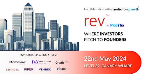Image principale de rev London Consumer Investors Pitch Event - powered by mediaforgrowth