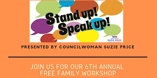 Councilwoman Suzie Price's FREE Family Workshop on Anti-Bullying