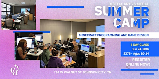 Imagem principal do evento Digital Arts & Media Summer Camp: Minecraft Programming and Game Design