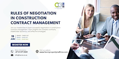 Image principale de Rules of Negotiation  in Construction Contract Management
