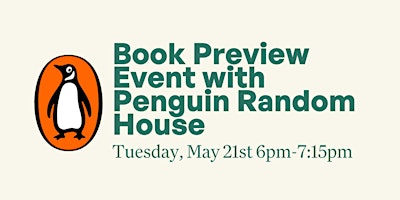 Imagem principal do evento Book Preview Event with Penguin Random House