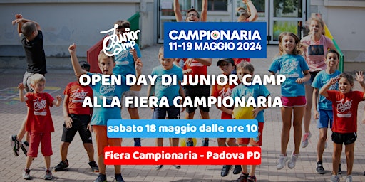 Immagine principale di Open Day di Junior Camp alla Fiera CAMPIONARIA di Padova 