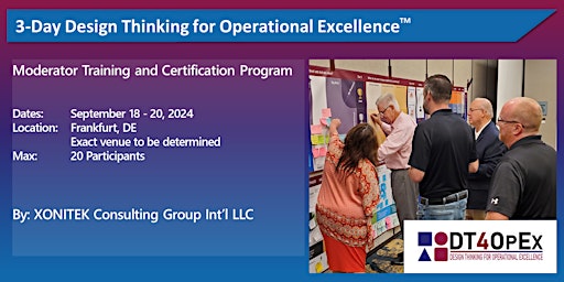Design Thinking For Operational Excellence - Frankfurt, DE - Sep 18 -20 primary image