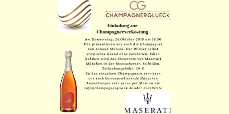 Hauptbild für Champagner-Degustation mit Arnaud Moreau bei Maserati Moosach