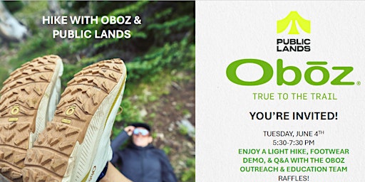 Hike with Oboz Footwear and Public Lands primary image