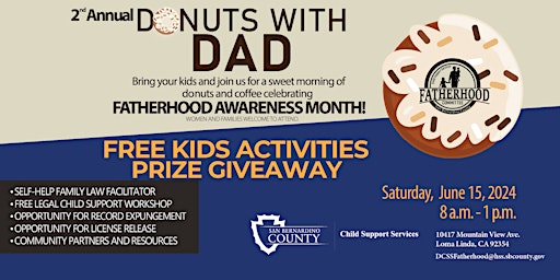 Hauptbild für 2nd Annual Donuts With Dad!  in Honor  of Fatherhood Awareness  Month!