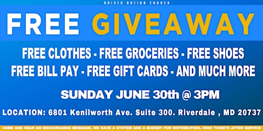 FREE GIVEAWAY [ BILL PAY, GIFT CARDS, GROCERIES, AND MORE] COMMUNITY OUTREACH