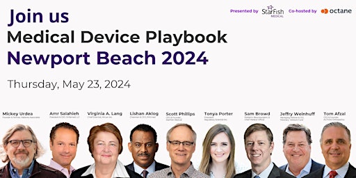 Primaire afbeelding van Medical Device Playbook 2024 Newport Beach