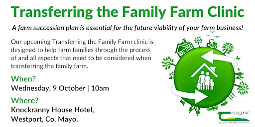 Imagem principal do evento Transferring the Family Farm - Mayo