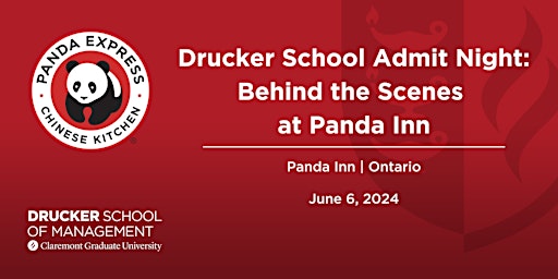 Imagem principal do evento Drucker School Admit Night: Behind the Scenes at Panda Inn