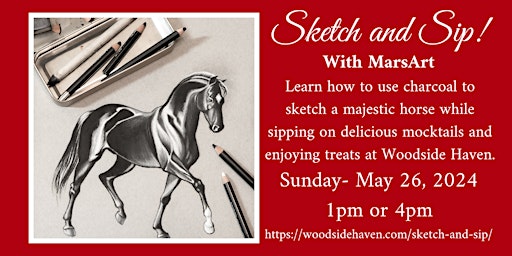 Imagem principal do evento Sketch and Sip at Woodside Haven with Dinner