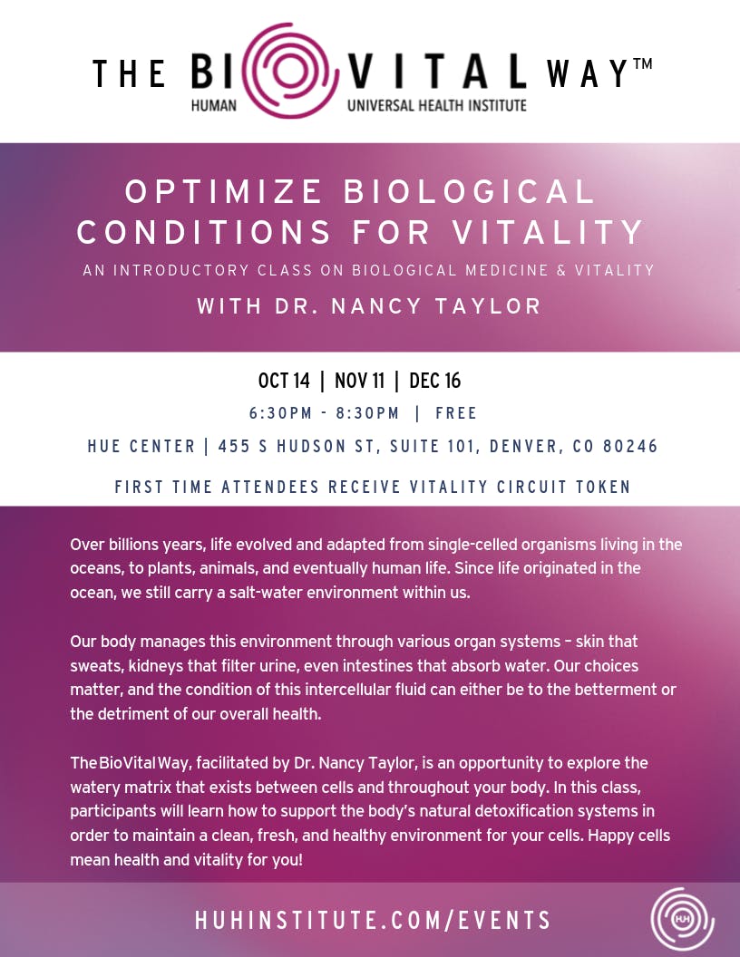 The BioVital Way: Optimize Biological Conditions for Vitality 