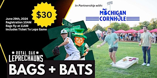 Imagem principal do evento Bags + Bats Corn Hole Tournament