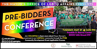 Hauptbild für FY25 LGBTQIA+ Community Development Grant Pre-Bidders Conference