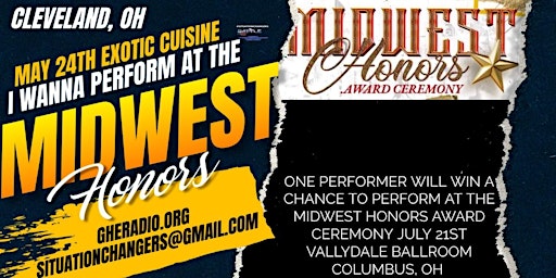 Primaire afbeelding van I WANNA PERFORM AT THE MIDWEST HONORS AWARDS SHOW