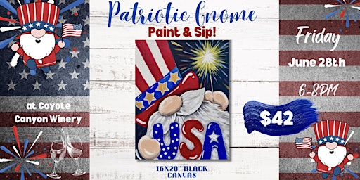 Imagem principal do evento Patriotic Gnome Paint & Sip! (Prosser)