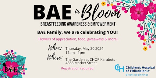 Imagem principal do evento BAE in Bloom @ The Garden at CHOP Karabots